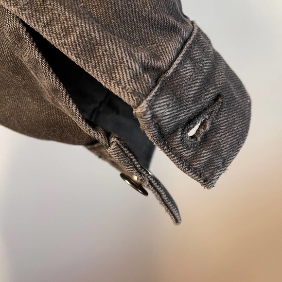 Oversized Jean Distressed Denim Jacket 100% Cotton Size 2 Pockets - Picture 5 of 16